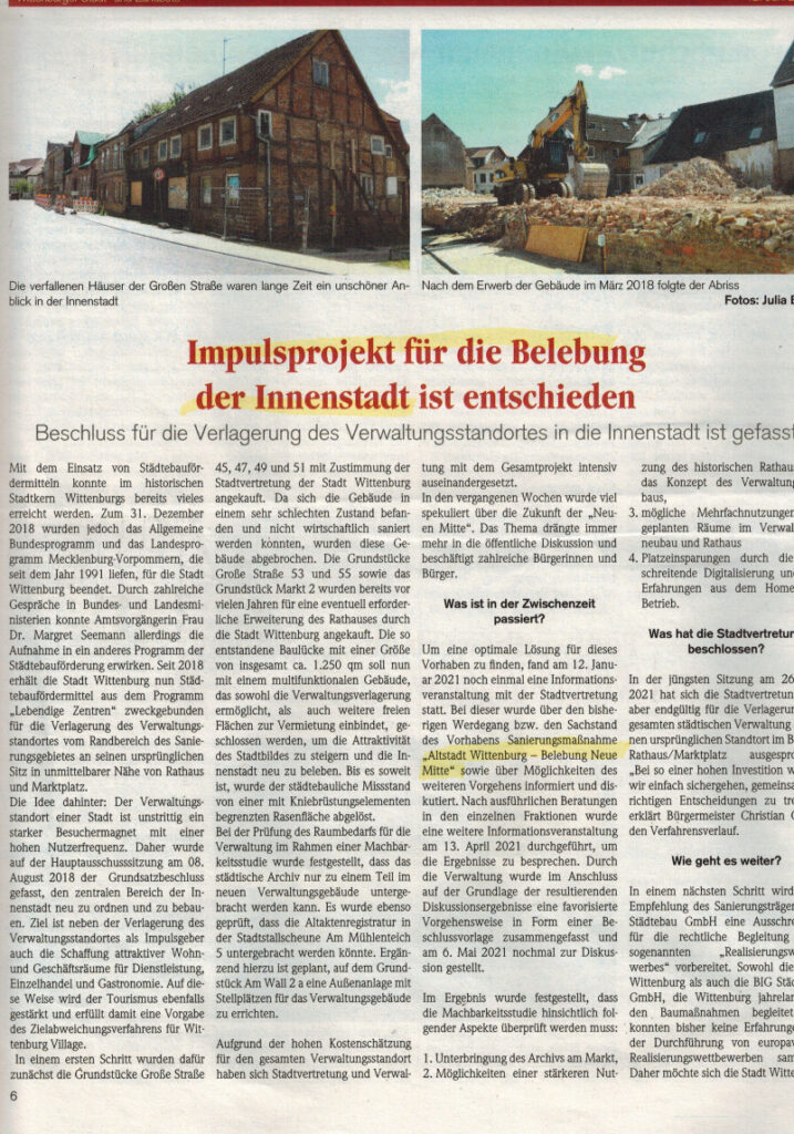 Wittenburger Stadt und Landbote Nr. 06 vom 12. Juni 2021 Seite 1 717x1024